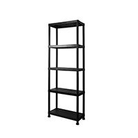 Plastic Shelving Unit Black - 5 Tier