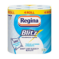 Regina Blitz Household Towel 3-Ply 280 Sheets (4 Pack)