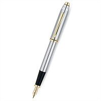 Cross Townsend Medalist Fountain Pen Polished Chrome with 23KT Gold-Plated Trims and Medium 23KT Gold-Plated Nib