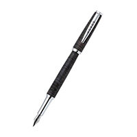 Tom Hessin Edinburgh Collection Stockbridge Stone Fountain Pen With Chrome Trim and Stainless Steel Medium Nib
