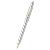 Cross Century II Medalist Ballpoint Pen Chrome with 23KT Gold-Plated Trims