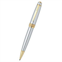 Cross Bailey Medalist Ballpoint Pen Polished Chrome with 23 Karat Gold-Plated Trims