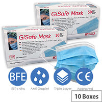 Disposable 3 Ply Protective Filtering Surgical Face Mask Type IIR EN14683 10 Boxes of 50 Masks Disposable 3 Ply Protective Filtering Surgical Face Mask Type IIR EN14683 10 Boxes of 50 Masks