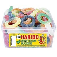 Haribo Giant Sour Suckers Tub Jelly Sweets (Pack of 1) 13444