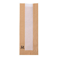 Fiesta Compostable Baguette Bags with Glassine Window 300x100x60mm ( 1000 Pack)