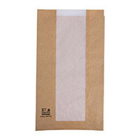 Fiesta Compostable Bread Bags with Glassine Window 320x180x40mm ( 1000 Pack)