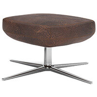 Frovi ILK Footstool With 4 Star Swivel Polished Aluminium Base H370xW730xD730mm - Fabric Band B
