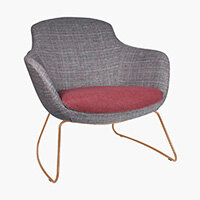 Frovi ILK LOW Armchair With Vintage Copper Sled Base H820xW780xD780mm 425mm Seat Height - Fabric Band I