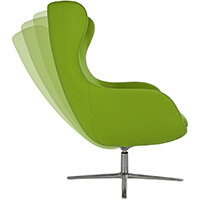 Frovi ILK TILT Armchair With 4 Star Swivel Polished Aluminium Base H1110xW785xD800mm 425mm Seat Height - Fabric Band B