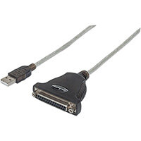 Manhattan USB-A to Parallel Printer DB25 Converter Cable, 1.8m, Male to Female, 1.2Mbps, IEEE 1284, Bus power, Black, Blister, 1.8 m, 1x USB A, 1x DB-25, Male/Female, Black, Silver, 261 g Manhattan USB-A to Parallel Printer DB25 Converter Cable, 1.8m, Male to Female, 1.2Mbps, IEEE 1284, Bus power, Black, Blister, 1.8 m, 1x USB A, 1x DB-25, Male/Female, Black, Silver, 261 g