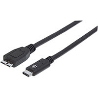 Manhattan USB-C to Micro-USB Cable, 1m, Male to Male, Black, 10 Gbps (USB 3.2 Gen2 aka USB 3.1), 3A (fast charging), Equivalent to Startech USB31CUB1M, SuperSpeed+ USB, Lifetime Warranty, Polybag, 1 m, USB C, Micro-USB B, USB 3.2 Gen 1 (3.1 Gen 1), Male/M Manhattan USB-C to Micro-USB Cable, 1m, Male to Male, Black, 10 Gbps (USB 3.2 Gen2 aka USB 3.1), 3A (fast charging), Equivalent to Startech USB31CUB1M, SuperSpeed+ USB, Lifetime Warranty, Polybag, 1 m, USB C, Micro-USB B, USB 3.2 Gen 1 (3.1 Gen 1), Male/M