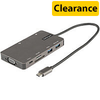 StarTech.com USB C Multiport Adapter - HDMI 4K 30Hz or VGA Travel Dock - 5Gbps USB 3.0 Hub (USB A / USB C Ports) - 100W Power Delivery - SD/Micro SD - GbE - 30cm Cable - USB C Mini Dock
