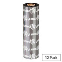 Zebra 2300 Wax Thermal Ribbon 102 mm x 450 m Black 02300BK10245 Pack of 12