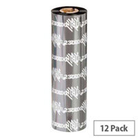 Zebra 2300 Wax Thermal Transfer Ribbon 110 mm x 74 m Black 02300GS11007 Pack of 12