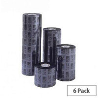 Zebra 3400 High Performance Wax /Resin Thermal Ribbon 60 mm x 450 m Black 03400BK06045 Pack of 6