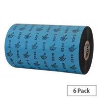 Zebra 5319 Performance Wax Thermal Ribbon Black 89 mm x 450 m 05319BK08945 Pack of 6