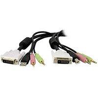 StarTech.com 10ft 4-in-1 USB Dual Link DVI-D KVM Switch Cable w/ Audio & Microphone, 3 m, Black, 1 x DVI-D, 1 x USB A, 2 x 3.5 mm, 1 x DVI-D, 1 x USB B, 2 x 3.5 mm, Male/Male, 2560 x 1600 pixels StarTech.com 10ft 4-in-1 USB Dual Link DVI-D KVM Switch Cable w/ Audio & Microphone, 3 m, Black, 1 x DVI-D, 1 x USB A, 2 x 3.5 mm, 1 x DVI-D, 1 x USB B, 2 x 3.5 mm, Male/Male, 2560 x 1600 pixels