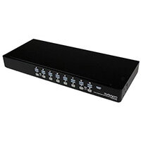 StarTech.com 16 Port 1U Rackmount USB KVM Switch with OSD, 1920 x 1440 pixels, Rack mounting, 1U, Black