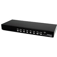 StarTech.com 8 Port 1U Rackmount DVI USB KVM Switch, 1920 x 1200 pixels, Rack mounting, 1U, Black