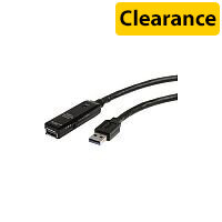 StarTech 10m USB 3.0 Active Extension Cable (M/F) - Nickel-Plated Connectors, High-Speed Data Transfer, Black (1 Type A Male USB, 1 x Type A Female USB)