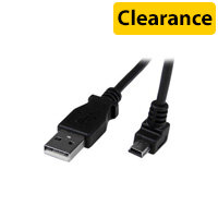 StarTech 2m USB 2.0 Mini USB Cable - Type A Male to Down Angle Mini B, Black, Reliable Connectivity