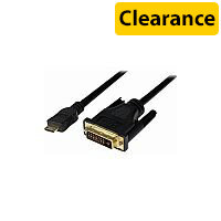 StarTech 2m Mini HDMI to DVI-D Cable M/M 1 x HDMI (Mini Type C) Male Digital Audio/Video 1 x DVI-D Male Digital Video Gold Plated Connector