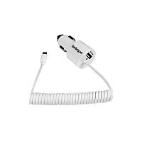 StarTech White Dual Port Car Charger with Micro USB Cable and USB 2.0 Port High Power 21 Watt / 4.2 Amp 21 W Output Power 5 V DC Output Voltage StarTech White Dual Port Car Charger with Micro USB Cable and USB 2.0 Port High Power 21 Watt / 4.2 Amp 21 W Output Power 5 V DC Output Voltage