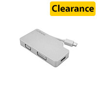 StarTech Aluminum Travel A/V Adapter: 3-in-1 Mini DisplayPort to VGA DVI or HDMI mDP Adapter 4K MDPVGDVHD4K