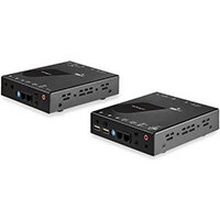 StarTech.com HDMI KVM Extender over IP Network - 4K 30Hz HDMI 2.0 and USB over IP LAN or Cat5/Cat6 Ethernet Cable (100m/330ft) - Remote KVM Switch/Console Transmitter/Receiver Extender Kit, 3840 x 2160 pixels, 4K Ultra HD, 18 W, Black