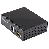 StarTech.com PoE+ Industrial Fiber to Ethernet Media Converter 60W - SFP to RJ45 - Singlemode/Multimode Fiber to Copper Gigabit Ethernet - Compact Size - IP-30/ -40 to +75C, 1000 Mbit/s, IEEE 802.3,IEEE 802.3u,IEEE 802.3z, Full, SFP, Wired, 100 m