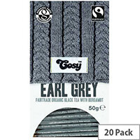 Cosy Earl Grey Organic Tea 20 Individually Foil Wrapped Tea Bags - 20 Bags Per Pack Cosy Earl Grey Organic Tea 20 Individually Foil Wrapped Tea Bags - 20 Bags Per Pack