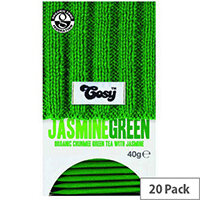 Cosy Jasmine Green Organic Tea 20 Individually Foil Wrapped Tea Bags - 20 Bags Per Pack Cosy Jasmine Green Organic Tea 20 Individually Foil Wrapped Tea Bags - 20 Bags Per Pack