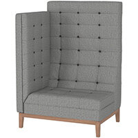 Frovi JIG MODULAR HIGH Seating Right End Unit With Natural Oak Frame H1470xW1040xD760mm 430mm Seat Height - Fabric Band B