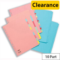 Concord 10-Part A4 Subject Dividers Reinforced Assorted