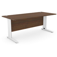 Cantilever Office Desk Rectangular With White Cable Managed Leg W1800xD800xH725mm Dark Walnut Komo Cantilever Office Desk Rectangular With White Cable Managed Leg W1800xD800xH725mm Dark Walnut Komo