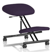 Ergonomic Posture Kneeling Chair Stool On Castors Seat Height Adjustment Black Frame & Tansy Purple Fabric Seat 