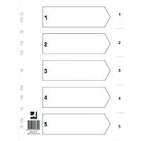 Q Connect Index 1-5 Polypropylene White Pack of 25 KF01352Q Q Connect Index 1-5 Polypropylene White Pack of 25 KF01352Q