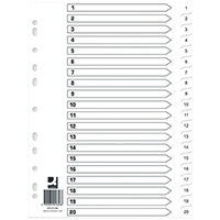 Q Connect Index 1-20 Polypropylene White Pack of 10 KF01356Q Q Connect Index 1-20 Polypropylene White Pack of 10 KF01356Q