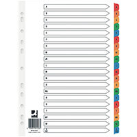 Q Connect Index A-Z Board Reinforced Multi Pack of 10 KF01523Q