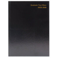 Academic Diary Day Per Page A5 Black 2025-2026
