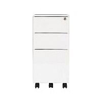 Jemini Mobile Steel Pedestal Slimline White KF74158