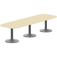 Kito W3200mmxD1200mm Maple Rounded Edge Rectangular Boardroom Table With Anthracite Triple Cylinder Base - 10-12 Person Seating Capacity Kito W3200mmxD1200mm Maple Rounded Edge Rectangular Boardroom Table With Anthracite Triple Cylinder Base - 10-12 Person Seating Capacity