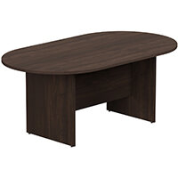 Kito W1800mmxD1000mm Dark Walnut D-End Boardroom Table with Panel Leg Base Kito W1800mmxD1000mm Dark Walnut D-End Boardroom Table with Panel Leg Base