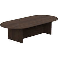 Kito W3000mmxD1400mm Dark Walnut D-End Boardroom Table with Panel Leg Base - 10-12 Person Seating Capacity Kito W3000mmxD1400mm Dark Walnut D-End Boardroom Table with Panel Leg Base - 10-12 Person Seating Capacity