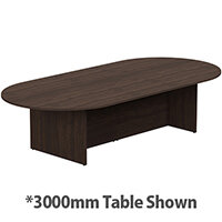 Kito W4000mmxD1400mm Dark Walnut D-End Boardroom Table With Panel Leg Base - 12-14 Person Seating Capacity Kito W4000mmxD1400mm Dark Walnut D-End Boardroom Table With Panel Leg Base - 12-14 Person Seating Capacity