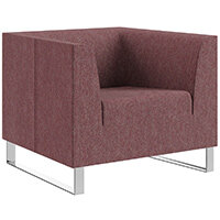 SIGMA Single Seater Armchair With Cantilever Chrome Legs - RIVET Fabric SIGMA Single Seater Armchair With Cantilever Chrome Legs - RIVET Fabric
