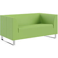 SIGMA 2 Seater Sofa With Cantilever Chrome Legs - VALENCIA Leather-Look Upholstery SIGMA 2 Seater Sofa With Cantilever Chrome Legs - VALENCIA Leather-Look Upholstery