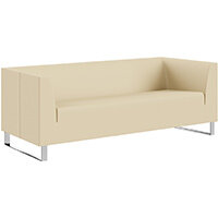 SIGMA 3 Seater Sofa With Cantilever Chrome Legs - Genuine Leather Upholstery SIGMA 3 Seater Sofa With Cantilever Chrome Legs - Genuine Leather Upholstery