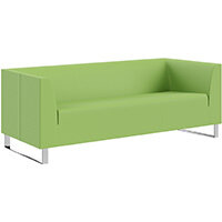 SIGMA 3 Seater Sofa With Cantilever Chrome Legs - VALENCIA Leather-Look Upholstery SIGMA 3 Seater Sofa With Cantilever Chrome Legs - VALENCIA Leather-Look Upholstery
