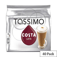 Tassimo T-Discs Costa Latte Coffee 8x5 Sleeves (Pack of 40 Capsules) - Makes 40 Drinks Tassimo T-Discs Costa Latte Coffee 8x5 Sleeves (Pack of 40 Capsules) - Makes 40 Drinks